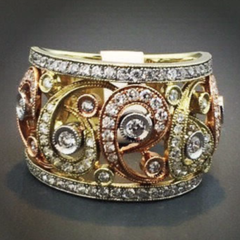 custom jewelry designed in gold or platinum and with the finest diamonds.